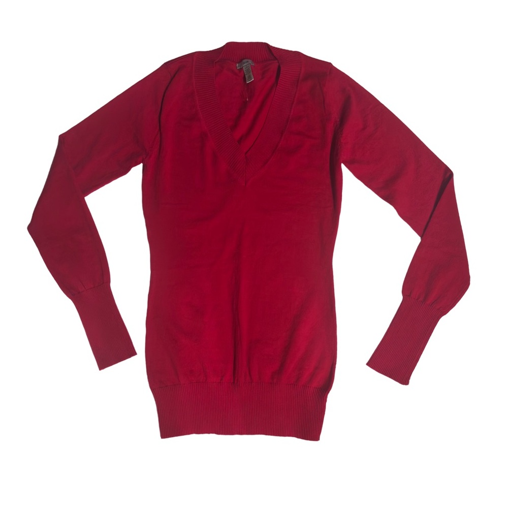 Tight feel Hot pink V-Neck Women's Sweater.wt2929